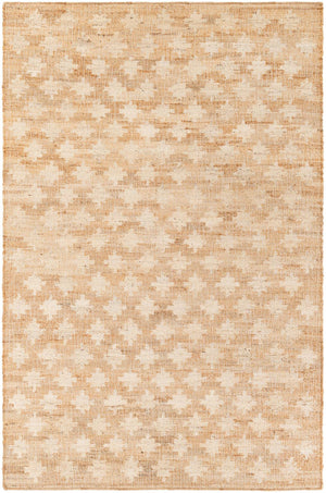 Ivory and Beige 5' 1 x 8' Kala Handwoven Jute Rectangle Area Rug All Natural Pile Eco-Friendly Sustainable Urban Carpet for Rustic Design Interior Home Decor for Sale at Rug Engine