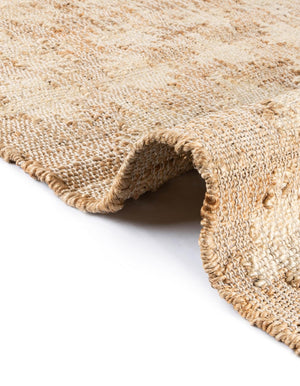 Ivory and Beige 2' x 6' 1 Kala Handwoven Jute Runner Area Rug All Natural Pile Eco-Friendly Sustainable Urban Carpet for Rustic Design Interior Home Decor for Sale at Rug Engine
