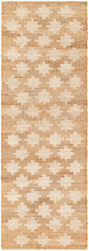 Ivory and Beige 2' x 6' 1 Kala Handwoven Jute Runner Area Rug All Natural Pile Eco-Friendly Sustainable Urban Carpet for Rustic Design Interior Home Decor for Sale at Rug Engine