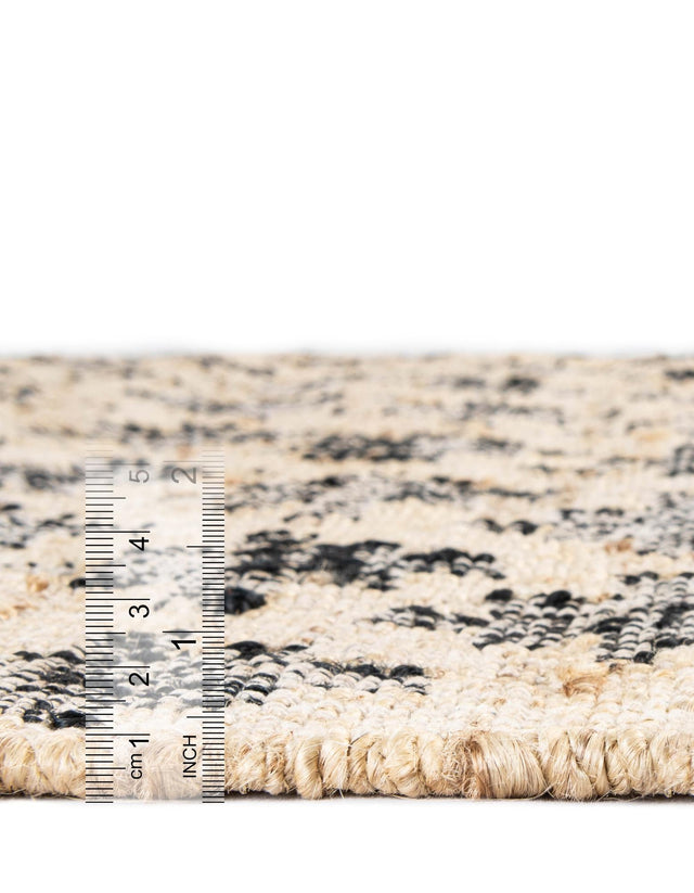Beige and Black 4' 2 x 5' 7 Kala Handwoven Jute Rectangle Area Rug All Natural Pile Eco-Friendly Sustainable Urban Carpet for Rustic Design Interior Home Decor for Sale at Rug Engine