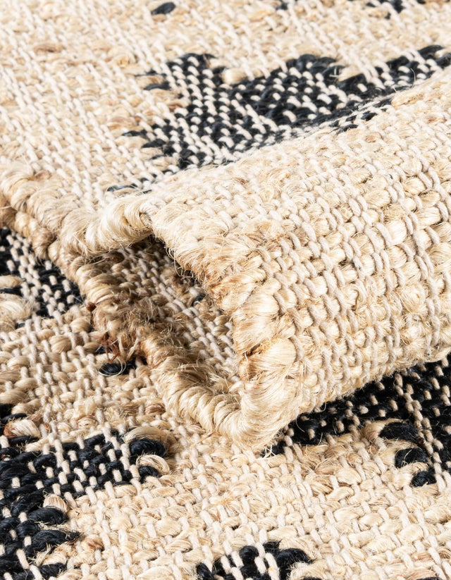Beige and Black 4' 2 x 5' 7 Kala Handwoven Jute Rectangle Area Rug All Natural Pile Eco-Friendly Sustainable Urban Carpet for Rustic Design Interior Home Decor for Sale at Rug Engine