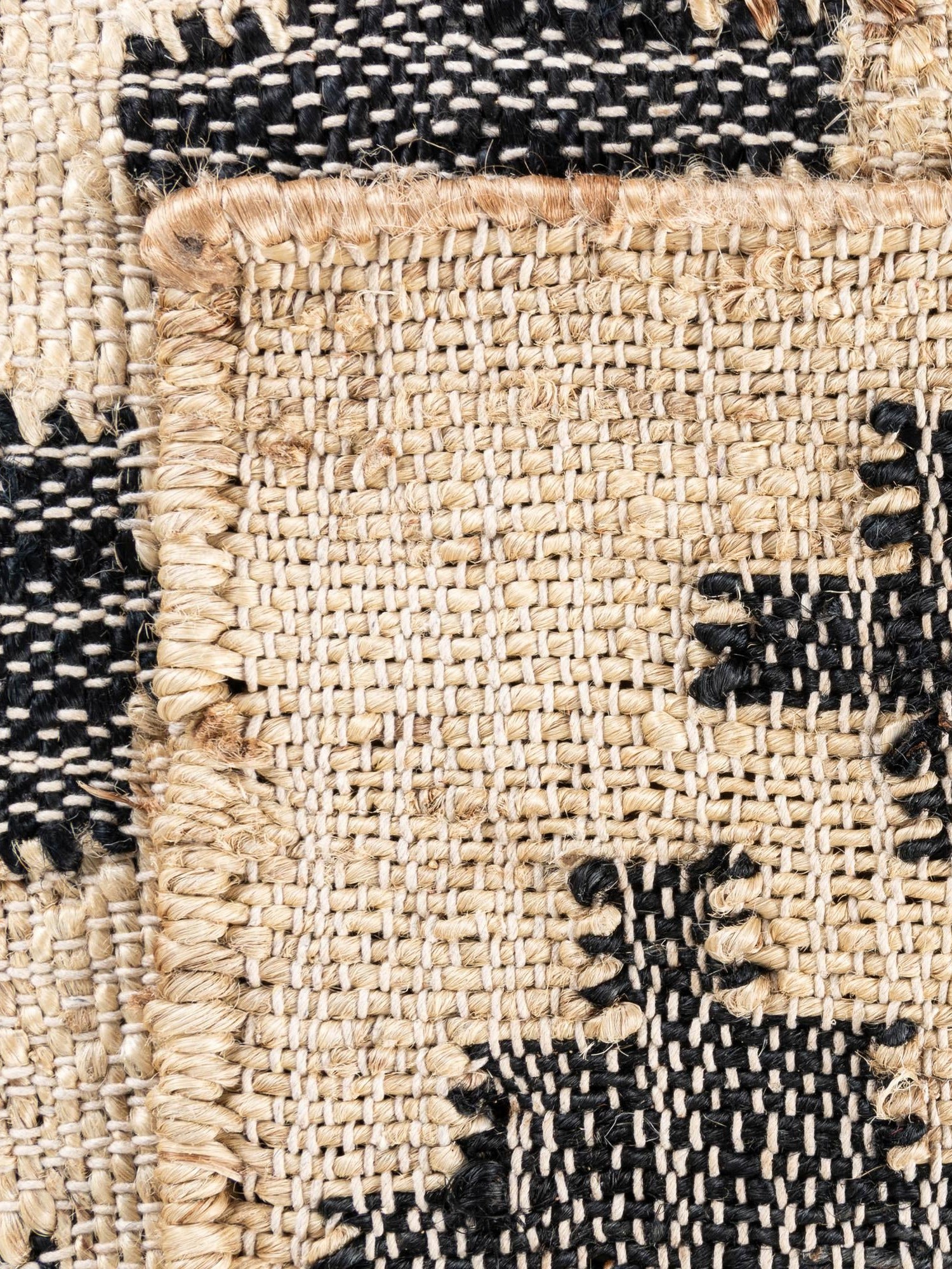 Beige and Black 4' 2 x 5' 7 Kala Handwoven Jute Rectangle Area Rug All Natural Pile Eco-Friendly Sustainable Urban Carpet for Rustic Design Interior Home Decor for Sale at Rug Engine