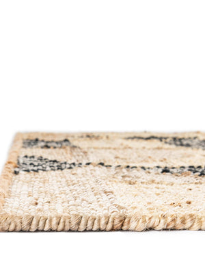 Beige and Black 5' 1 x 8' Kala Handwoven Jute Rectangle Area Rug All Natural Pile Eco-Friendly Sustainable Urban Carpet for Rustic Design Interior Home Decor for Sale at Rug Engine