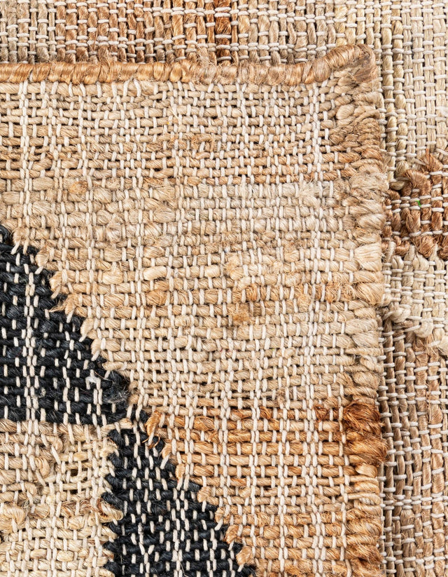 Beige and Black 5' 1 x 8' Kala Handwoven Jute Rectangle Area Rug All Natural Pile Eco-Friendly Sustainable Urban Carpet for Rustic Design Interior Home Decor for Sale at Rug Engine