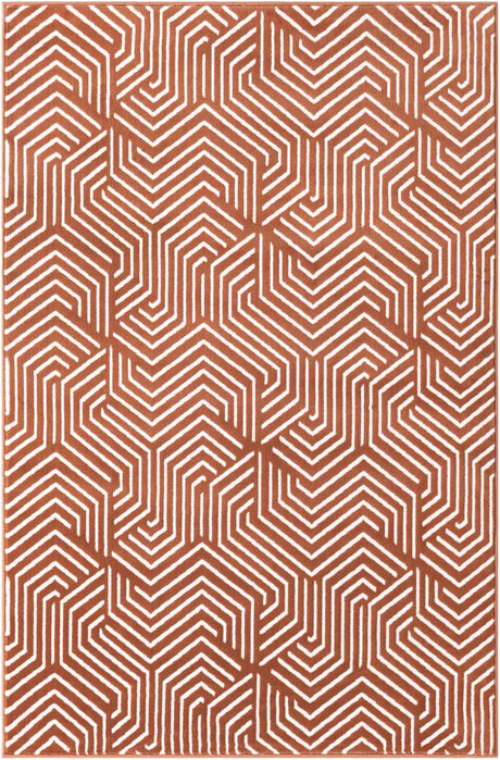 Dusty Pink 4' 1 x 6' 1 Aakaar Rectangle Area Rug 85% Polypropylene & 15% Chenille Living Room Bedroom Carpet for Sale at Rug Engine