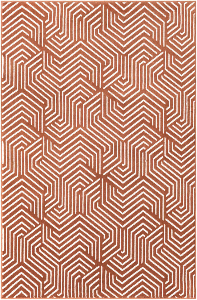 Dusty Pink 4' 1 x 6' 1 Aakaar Rectangle Area Rug 85% Polypropylene & 15% Chenille Living Room Bedroom Carpet for Sale at Rug Engine