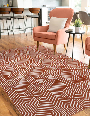 Dusty Pink 4' 1 x 6' 1 Aakaar Rectangle Area Rug 85% Polypropylene & 15% Chenille Living Room Bedroom Carpet for Sale at Rug Engine