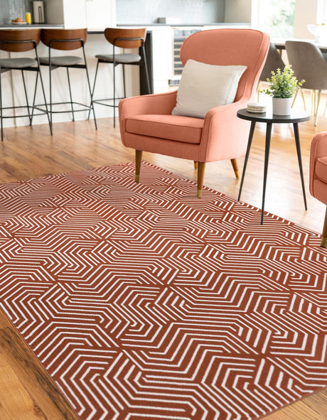 Dusty Pink 4' 1 x 6' 1 Aakaar Rectangle Area Rug 85% Polypropylene & 15% Chenille Living Room Bedroom Carpet for Sale at Rug Engine