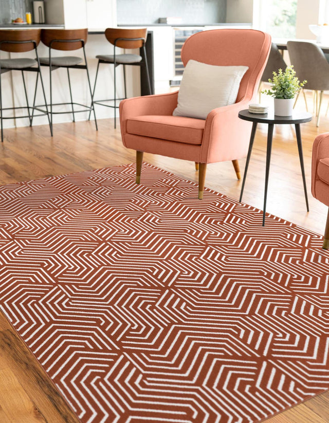 Dusty Pink 5' 3 x 8' Aakaar Rectangle Area Rug 85% Polypropylene & 15% Chenille Living Room Bedroom Carpet for Sale at Rug Engine
