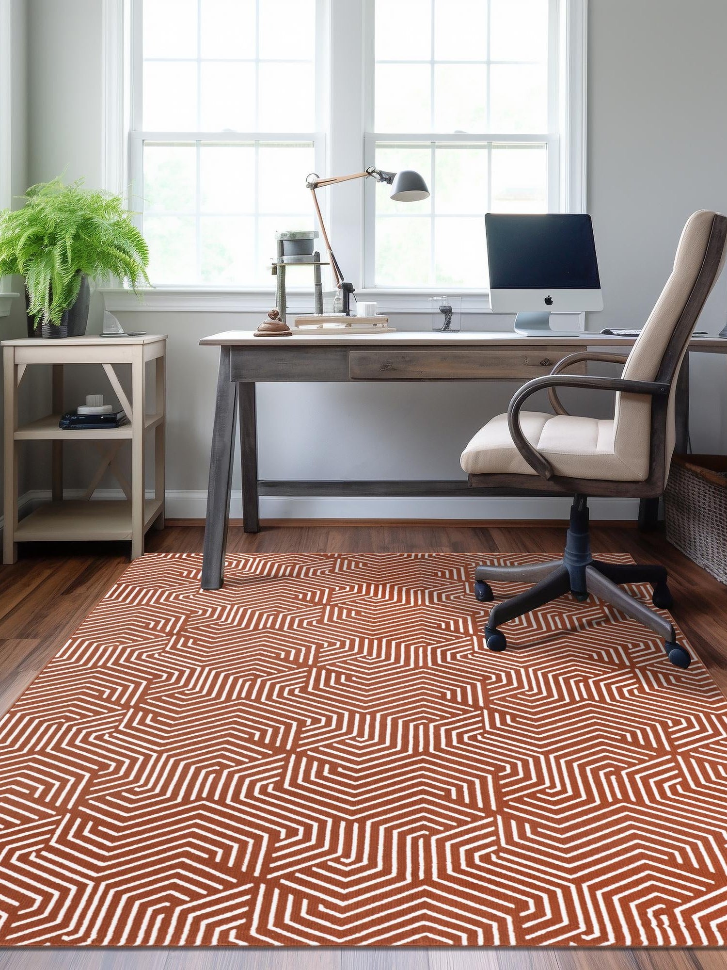 Dusty Pink 4' 1 x 6' 1 Aakaar Rectangle Area Rug 85% Polypropylene & 15% Chenille Living Room Bedroom Carpet for Sale at Rug Engine