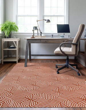 Dusty Pink 4' 1 x 6' 1 Aakaar Rectangle Area Rug 85% Polypropylene & 15% Chenille Living Room Bedroom Carpet for Sale at Rug Engine
