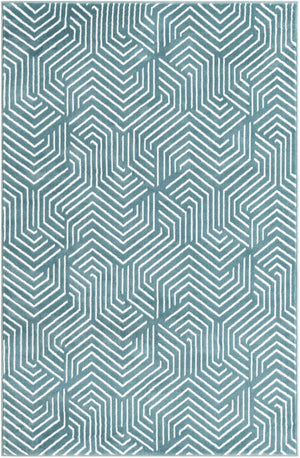 Aegean Blue 4' 1 x 6' 1 Aakaar Rectangle Area Rug 85% Polypropylene & 15% Chenille Living Room Bedroom Carpet for Sale at Rug Engine