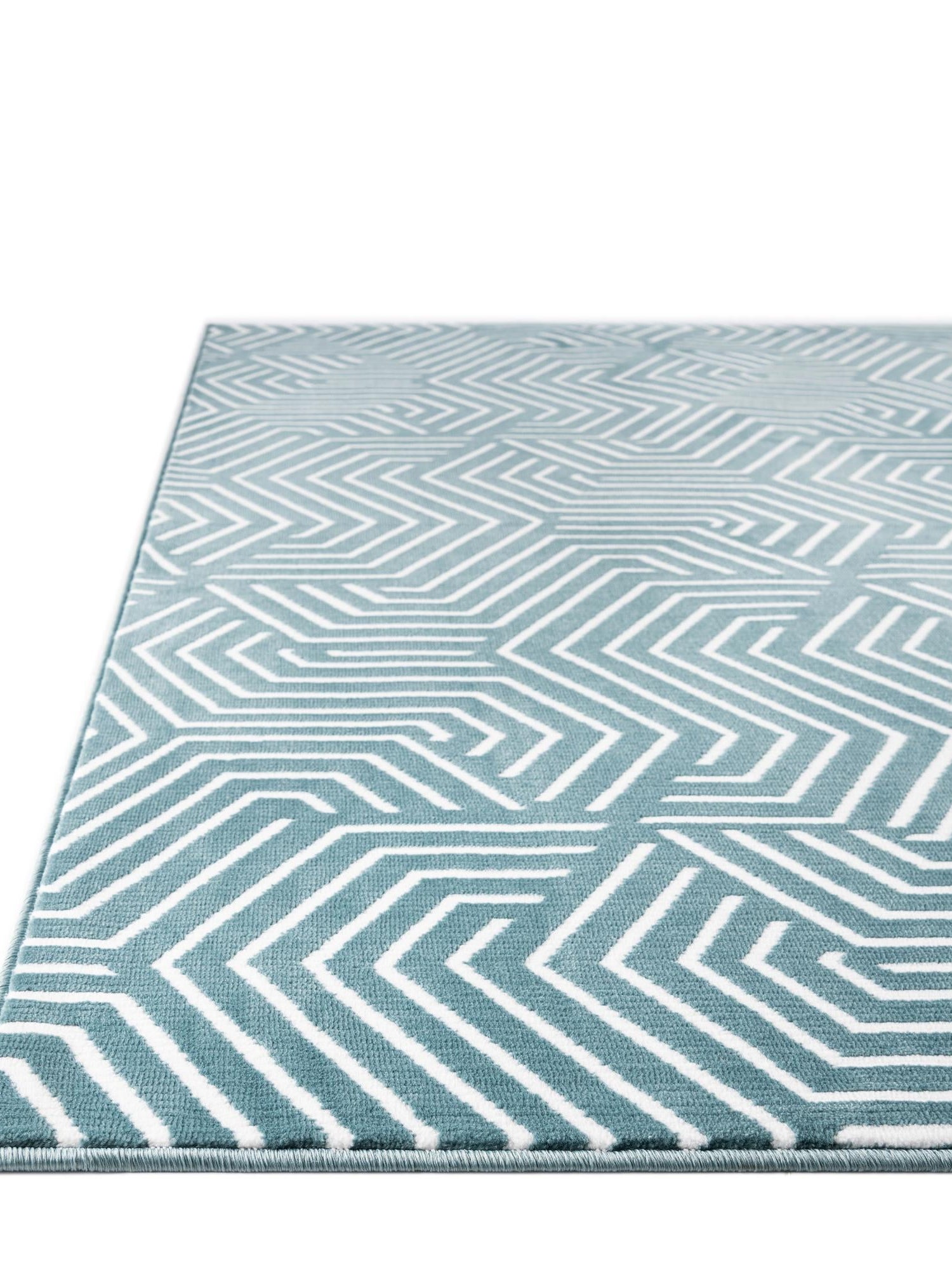 Aegean Blue 7' 10 x 10' Aakaar Rectangle Area Rug 85% Polypropylene & 15% Chenille Living Room Bedroom Carpet for Sale at Rug Engine