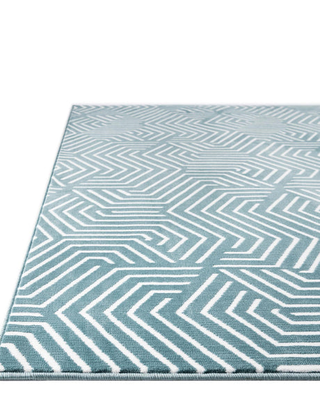 Aegean Blue 2' x 6' 1 Aakaar Runner Area Rug 85% Polypropylene & 15% Chenille Living Room Bedroom Carpet for Sale at Rug Engine