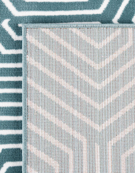 Aegean Blue 2' x 6' 1 Aakaar Runner Area Rug 85% Polypropylene & 15% Chenille Living Room Bedroom Carpet for Sale at Rug Engine