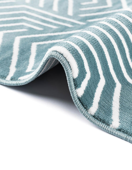 Aegean Blue 2' x 6' 1 Aakaar Runner Area Rug 85% Polypropylene & 15% Chenille Living Room Bedroom Carpet for Sale at Rug Engine