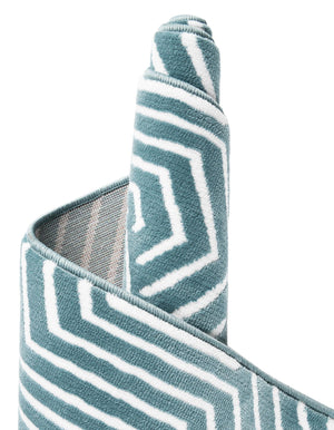 Aegean Blue 2' x 6' 1 Aakaar Runner Area Rug 85% Polypropylene & 15% Chenille Living Room Bedroom Carpet for Sale at Rug Engine