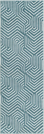 Aegean Blue 2' x 6' 1 Aakaar Runner Area Rug 85% Polypropylene & 15% Chenille Living Room Bedroom Carpet for Sale at Rug Engine