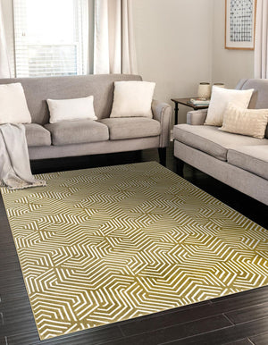 Olive Green 4' 1 x 6' 1 Aakaar Rectangle Area Rug 85% Polypropylene & 15% Chenille Living Room Bedroom Carpet for Sale at Rug Engine