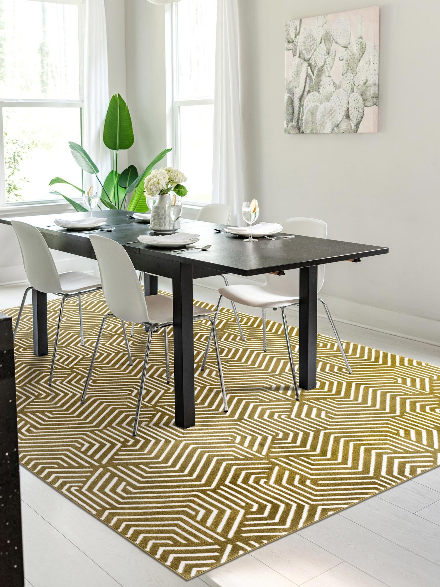 Olive Green 7' 10 x 10' Aakaar Rectangle Area Rug 85% Polypropylene & 15% Chenille Living Room Bedroom Carpet for Sale at Rug Engine
