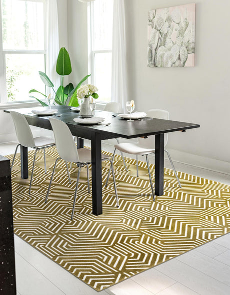Olive Green 7' 10 x 10' Aakaar Rectangle Area Rug 85% Polypropylene & 15% Chenille Living Room Bedroom Carpet for Sale at Rug Engine
