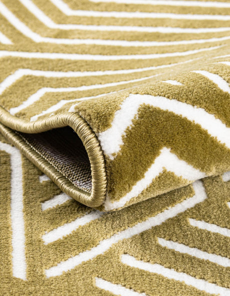 Olive Green 4' 1 x 6' 1 Aakaar Rectangle Area Rug 85% Polypropylene & 15% Chenille Living Room Bedroom Carpet for Sale at Rug Engine