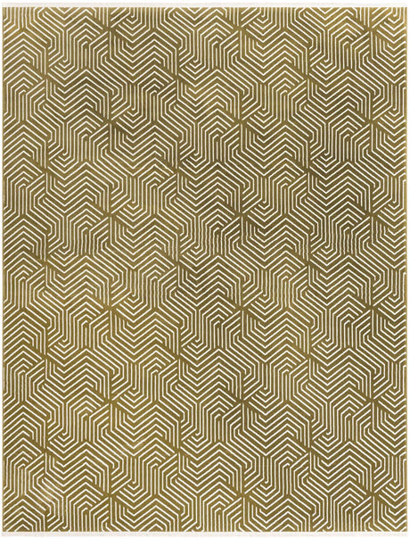 Olive Green 7' 10 x 10' Aakaar Rectangle Area Rug 85% Polypropylene & 15% Chenille Living Room Bedroom Carpet for Sale at Rug Engine