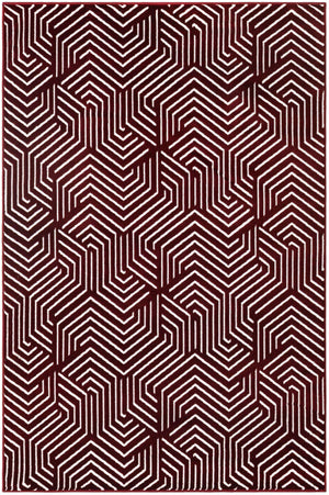 Burgundy Red 4' 1 x 6' 1 Aakaar Rectangle Area Rug 85% Polypropylene & 15% Chenille Living Room Bedroom Carpet for Sale at Rug Engine