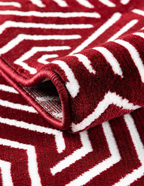 Burgundy Red 7' 10 x 10' Aakaar Rectangle Area Rug 85% Polypropylene & 15% Chenille Living Room Bedroom Carpet for Sale at Rug Engine