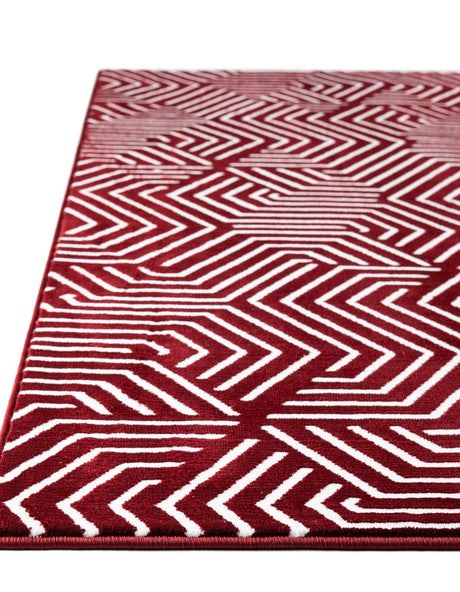 Burgundy Red 5' 3 x 8' Aakaar Rectangle Area Rug 85% Polypropylene & 15% Chenille Living Room Bedroom Carpet for Sale at Rug Engine