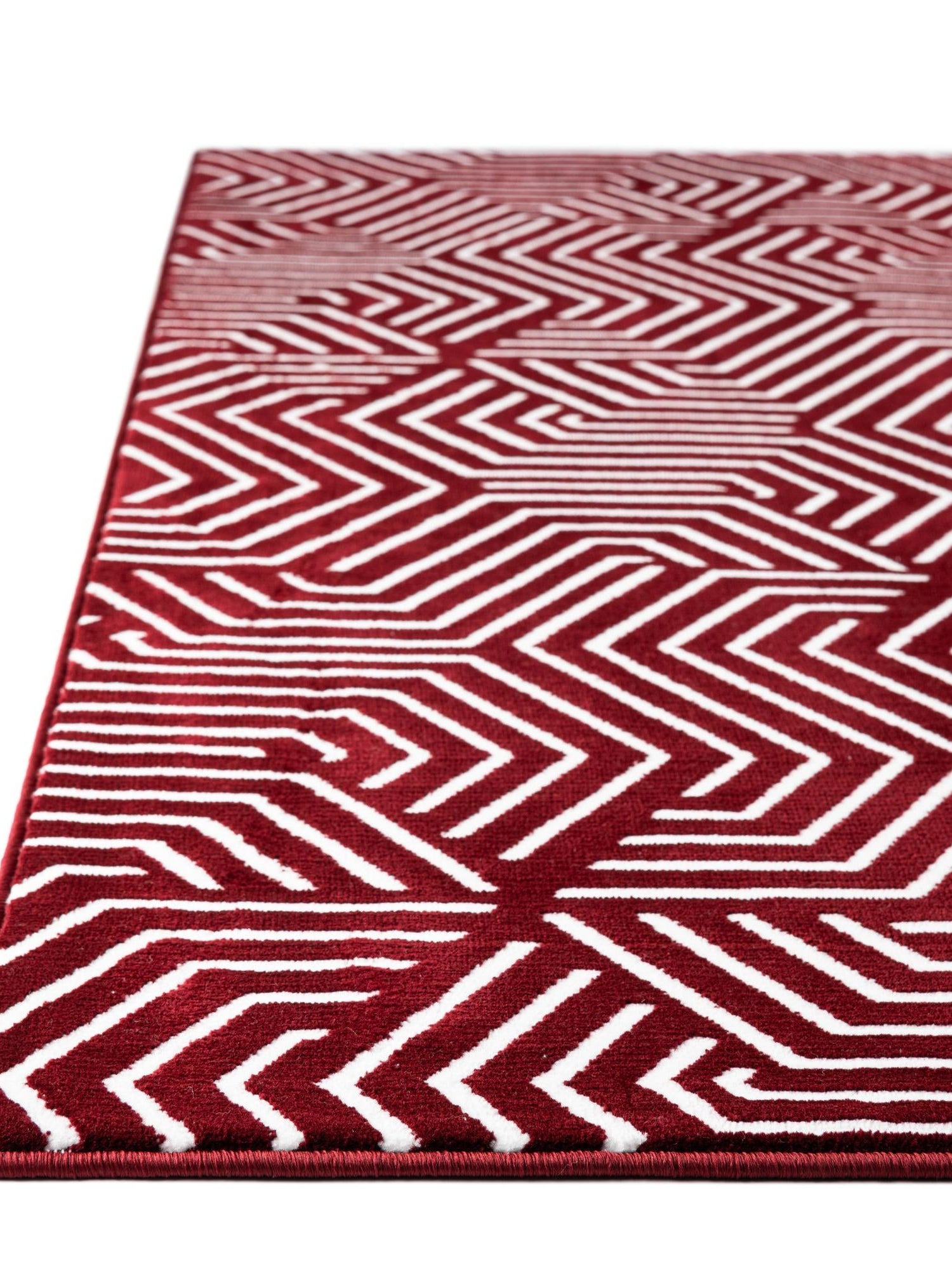 Burgundy Red 7' 10 x 10' Aakaar Rectangle Area Rug 85% Polypropylene & 15% Chenille Living Room Bedroom Carpet for Sale at Rug Engine