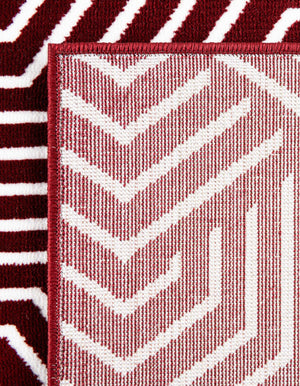 Burgundy Red 4' 1 x 6' 1 Aakaar Rectangle Area Rug 85% Polypropylene & 15% Chenille Living Room Bedroom Carpet for Sale at Rug Engine