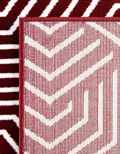 Burgundy Red 4' 1 x 6' 1 Aakaar Rectangle Area Rug 85% Polypropylene & 15% Chenille Living Room Bedroom Carpet for Sale at Rug Engine