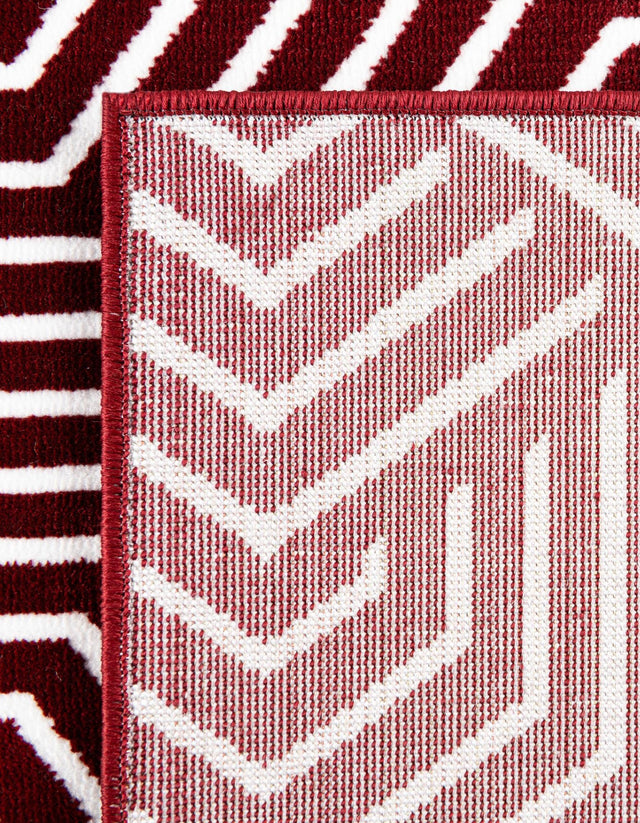 Burgundy Red 4' 1 x 6' 1 Aakaar Rectangle Area Rug 85% Polypropylene & 15% Chenille Living Room Bedroom Carpet for Sale at Rug Engine