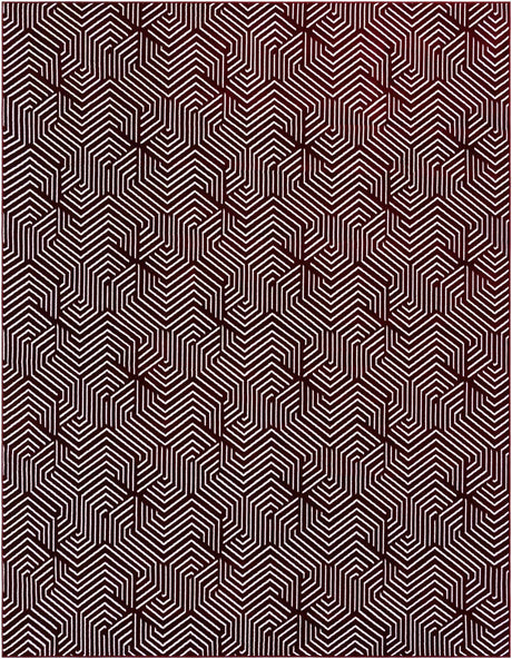 Burgundy Red 7' 10 x 10' Aakaar Rectangle Area Rug 85% Polypropylene & 15% Chenille Living Room Bedroom Carpet for Sale at Rug Engine