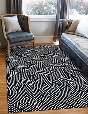 Midnight Blue 4' 1 x 6' 1 Aakaar Rectangle Area Rug 85% Polypropylene & 15% Chenille Living Room Bedroom Carpet for Sale at Rug Engine