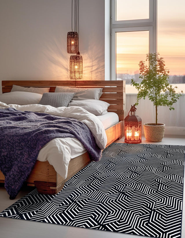 Midnight Blue 4' 1 x 6' 1 Aakaar Rectangle Area Rug 85% Polypropylene & 15% Chenille Living Room Bedroom Carpet for Sale at Rug Engine