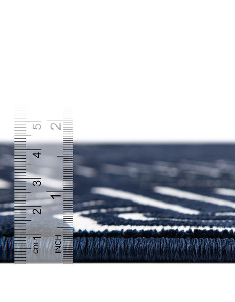 Midnight Blue 7' 10 x 10' Aakaar Rectangle Area Rug 85% Polypropylene & 15% Chenille Living Room Bedroom Carpet for Sale at Rug Engine