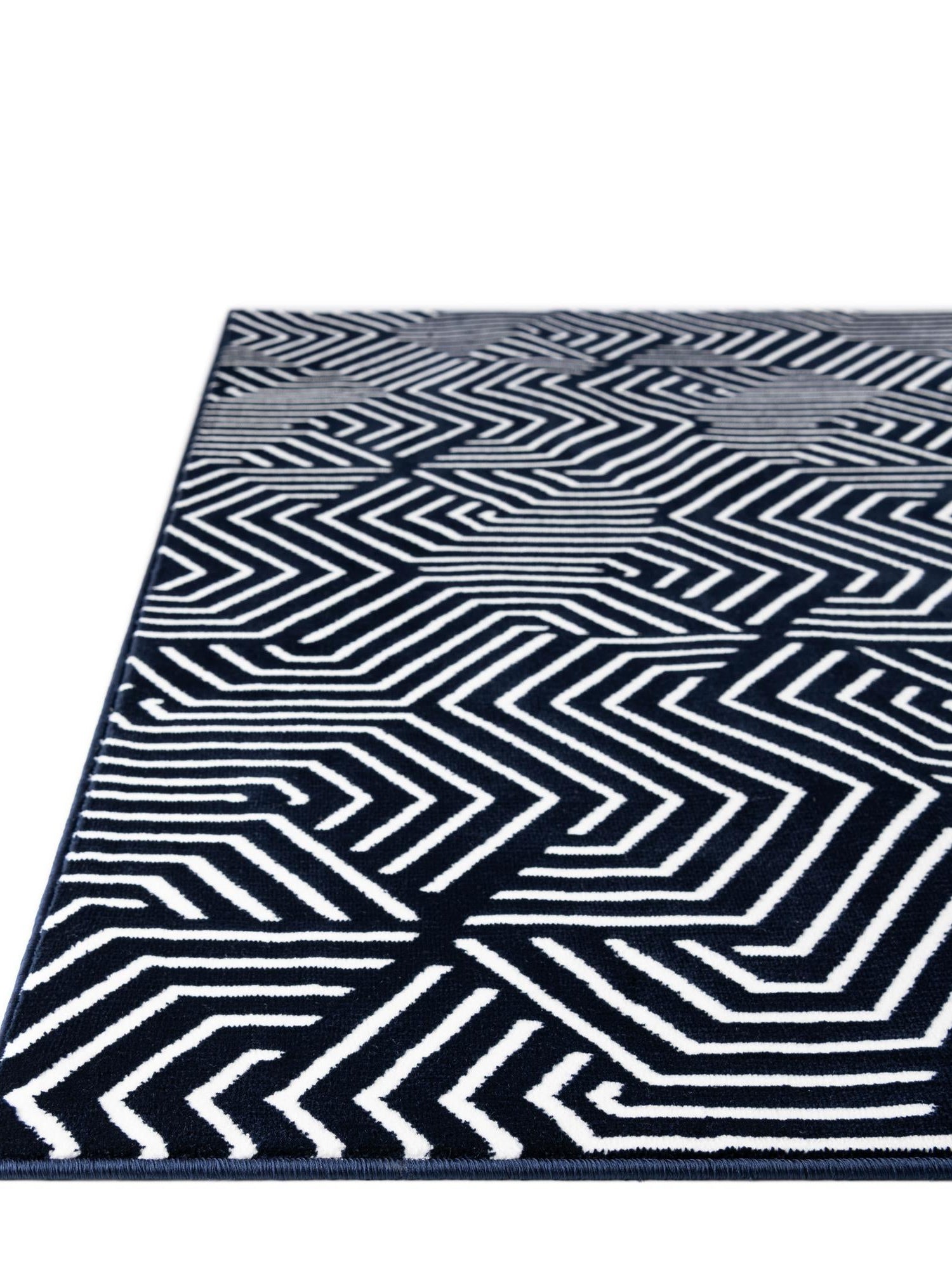 Midnight Blue 4' 1 x 6' 1 Aakaar Rectangle Area Rug 85% Polypropylene & 15% Chenille Living Room Bedroom Carpet for Sale at Rug Engine