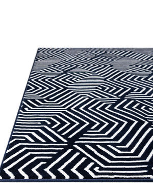 Midnight Blue 7' 10 x 10' Aakaar Rectangle Area Rug 85% Polypropylene & 15% Chenille Living Room Bedroom Carpet for Sale at Rug Engine