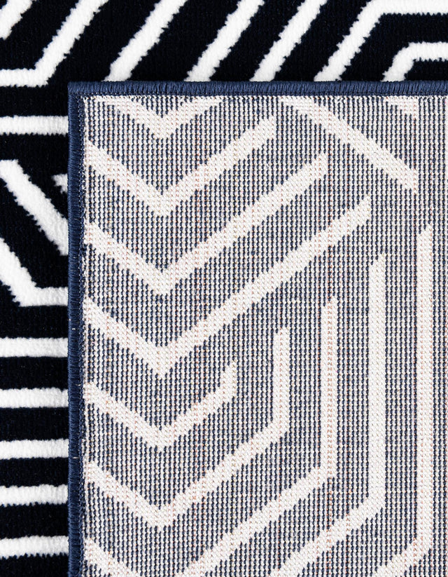 Midnight Blue 7' 10 x 10' Aakaar Rectangle Area Rug 85% Polypropylene & 15% Chenille Living Room Bedroom Carpet for Sale at Rug Engine