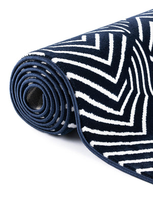 Midnight Blue 2' x 6' 1 Aakaar Runner Area Rug 85% Polypropylene & 15% Chenille Living Room Bedroom Carpet for Sale at Rug Engine