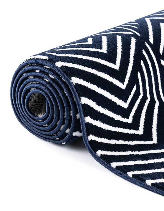 Midnight Blue 2' x 6' 1 Aakaar Runner Area Rug 85% Polypropylene & 15% Chenille Living Room Bedroom Carpet for Sale at Rug Engine