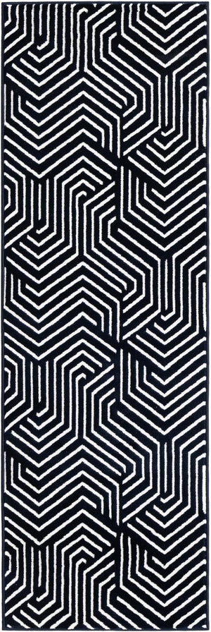 Midnight Blue 2' x 6' 1 Aakaar Runner Area Rug 85% Polypropylene & 15% Chenille Living Room Bedroom Carpet for Sale at Rug Engine