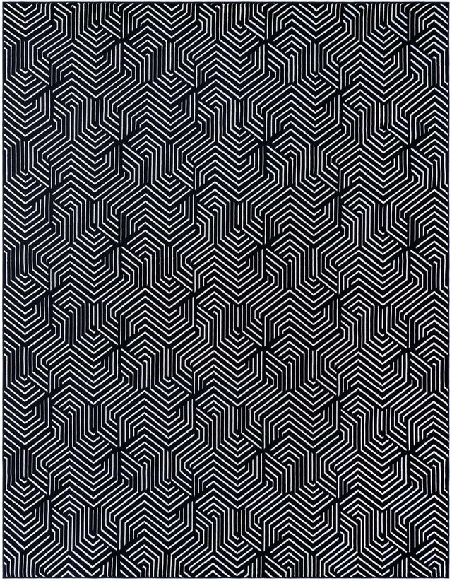 Midnight Blue 7' 10 x 10' Aakaar Rectangle Area Rug 85% Polypropylene & 15% Chenille Living Room Bedroom Carpet for Sale at Rug Engine
