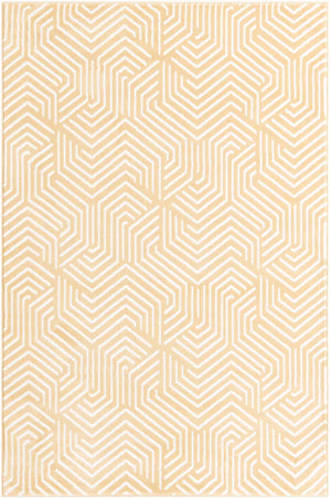 Yellow 4' 1 x 6' 1 Aakaar Rectangle Area Rug 85% Polypropylene & 15% Chenille Living Room Bedroom Carpet for Sale at Rug Engine