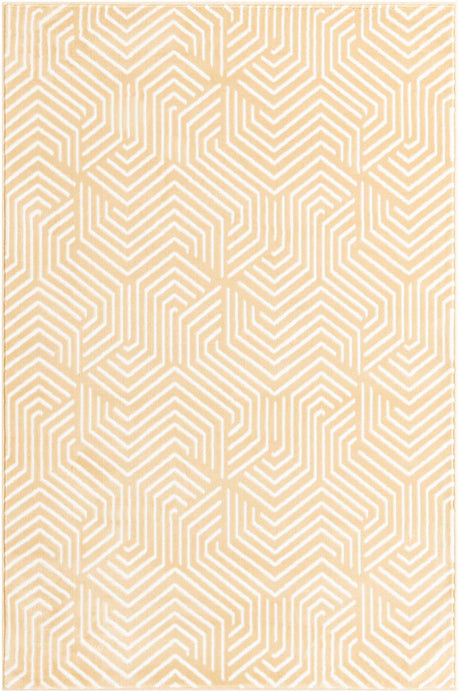 Yellow 4' 1 x 6' 1 Aakaar Rectangle Area Rug 85% Polypropylene & 15% Chenille Living Room Bedroom Carpet for Sale at Rug Engine