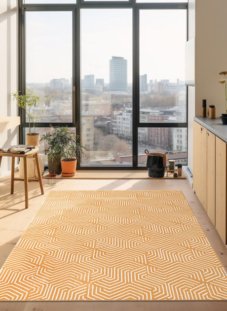 Yellow 7' 10 x 10' Aakaar Rectangle Area Rug 85% Polypropylene & 15% Chenille Living Room Bedroom Carpet for Sale at Rug Engine