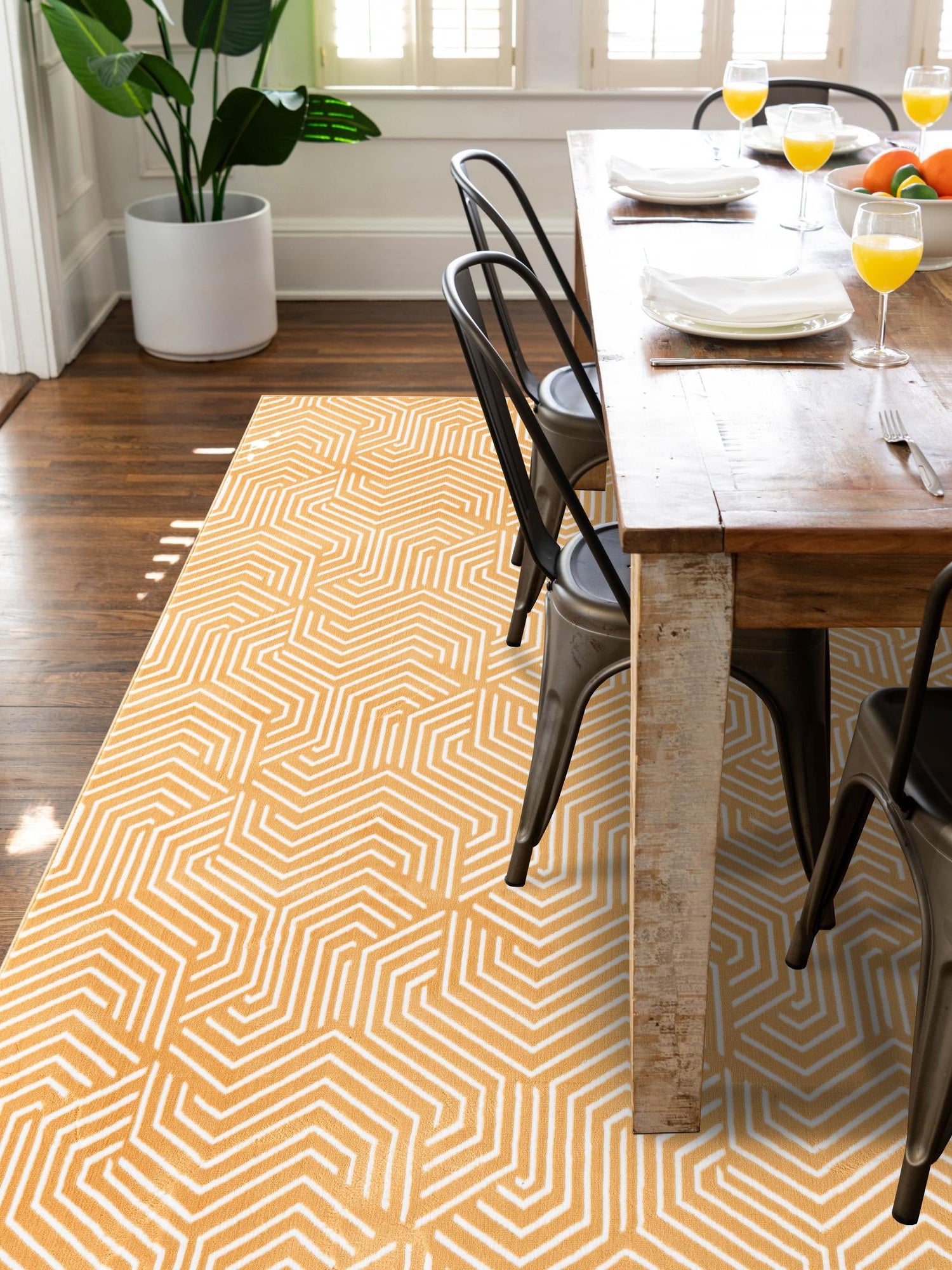 Yellow 7' 10 x 10' Aakaar Rectangle Area Rug 85% Polypropylene & 15% Chenille Living Room Bedroom Carpet for Sale at Rug Engine