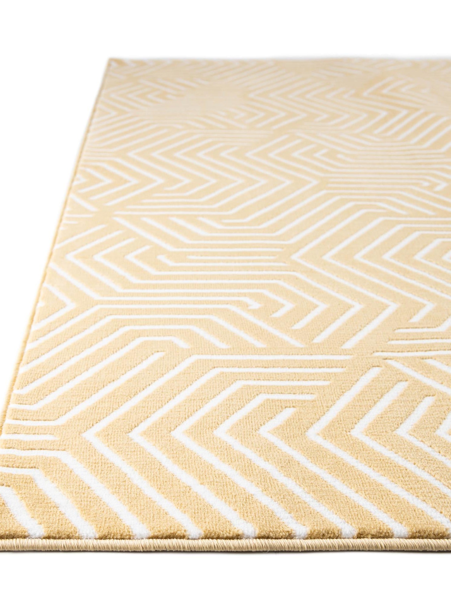 Yellow 4' 1 x 6' 1 Aakaar Rectangle Area Rug 85% Polypropylene & 15% Chenille Living Room Bedroom Carpet for Sale at Rug Engine